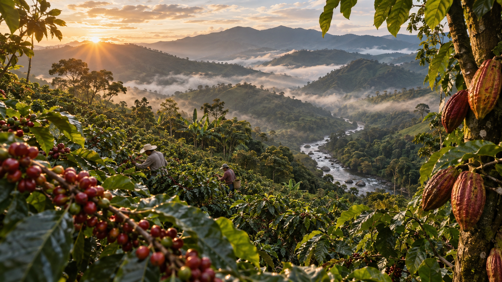 Water, mountains, coffee and cacao in the Colombian Massif